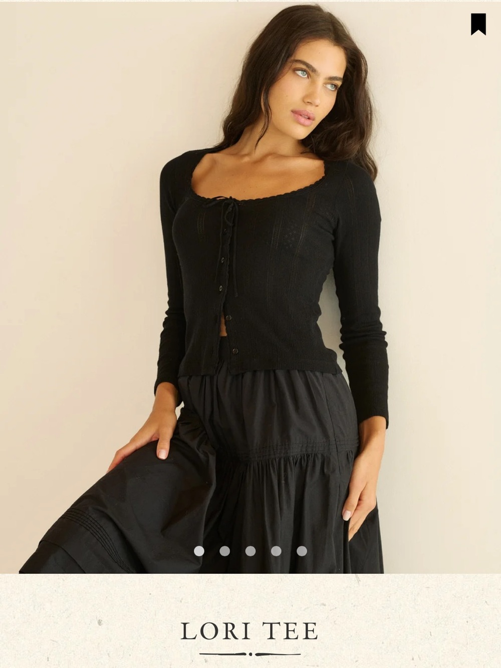 Doen Black Ribbed Scoop Cardigan NWT size XS